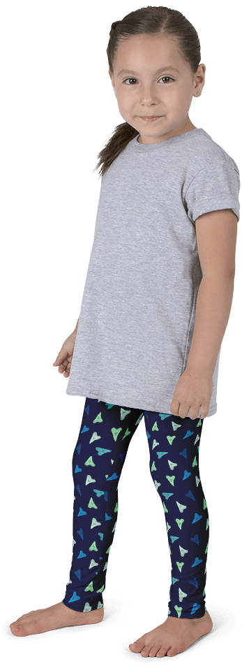Shark Teeth / Hearts Kid's Leggings - Leggings (1000x1000), Png Download