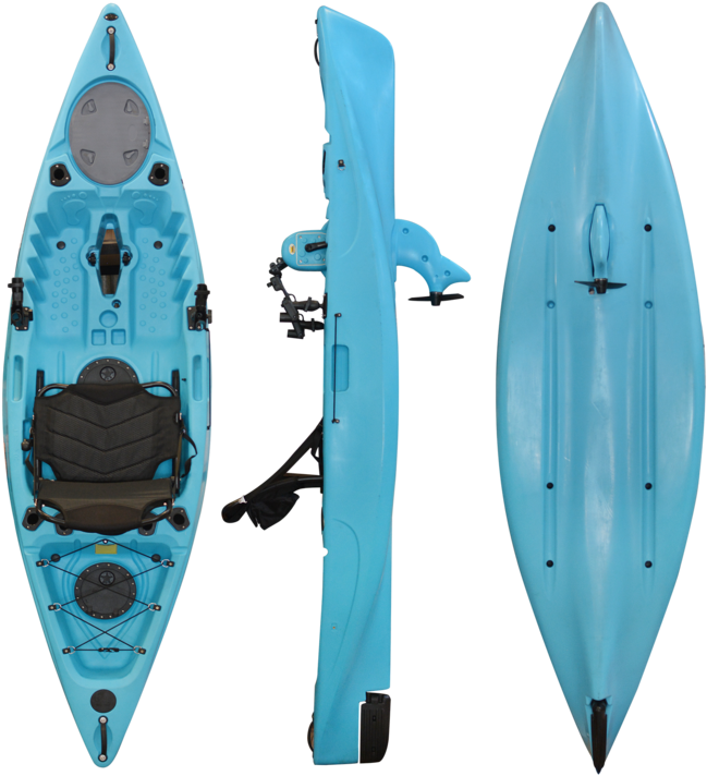 Single Person Rotomolded Pedal Kayak Set - Sea Kayak (800x800), Png Download