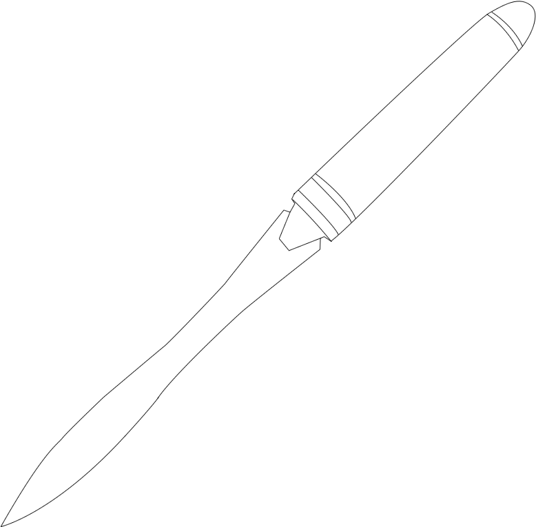 Genuine Wood Collection Letter Opener - Line Art (800x789), Png Download