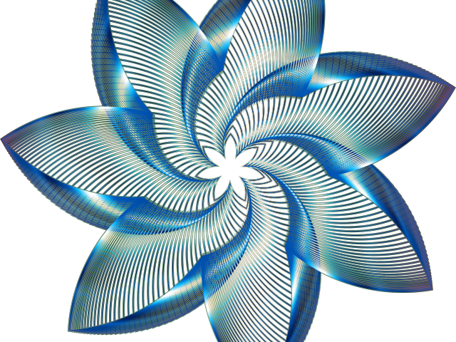 Decorative Line Blue Clipart Flower - Wallpaper (640x480), Png Download