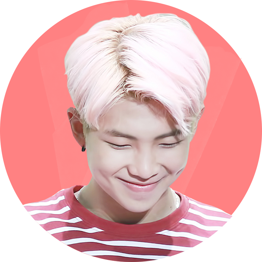 Sarang Edits Kim Namjoon Packs - Bts Members With Pink Hair (884x884), Png Download