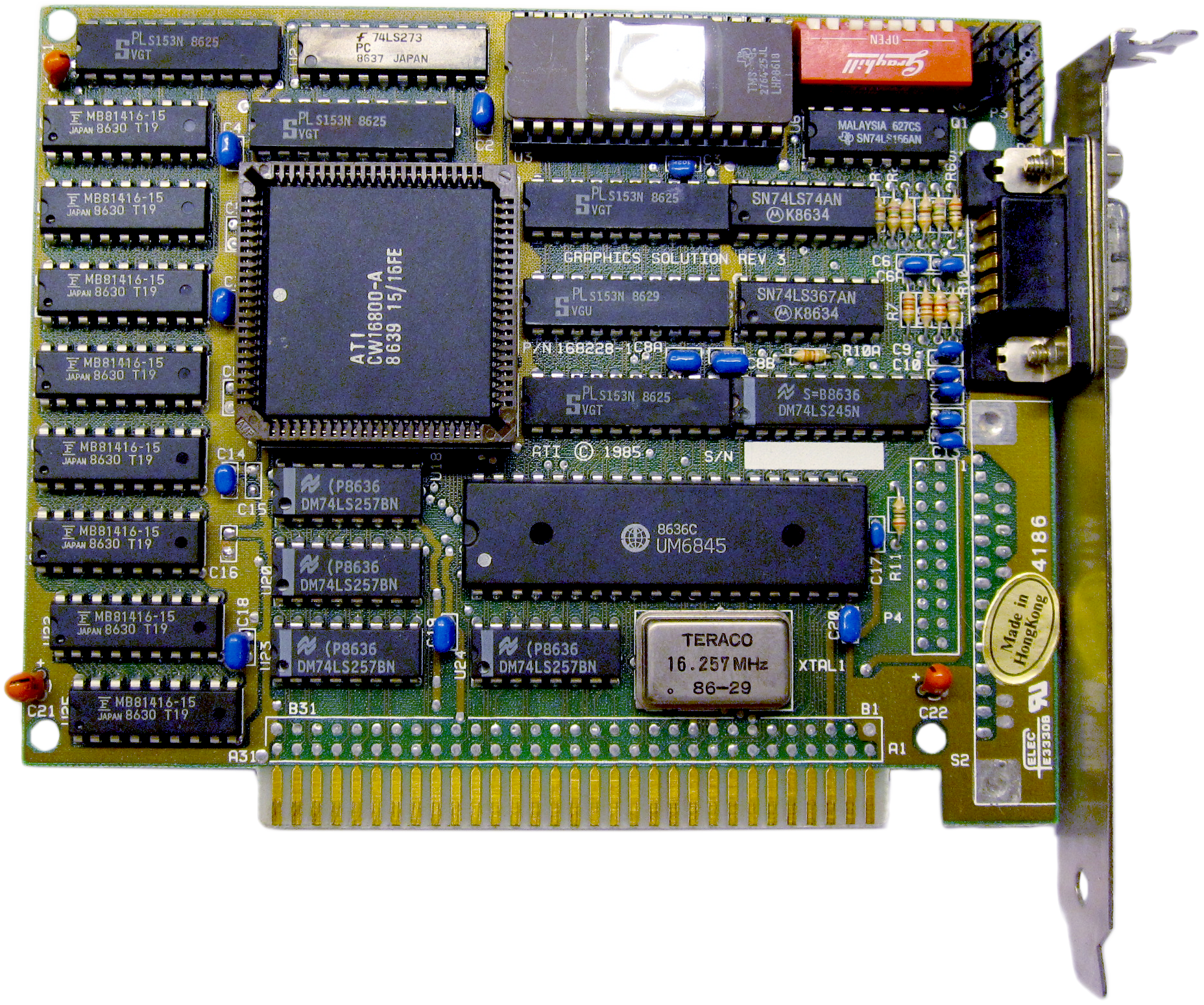 Ati Hercules Card 1986 - Video Graphics Array Card (1856x1549), Png Download