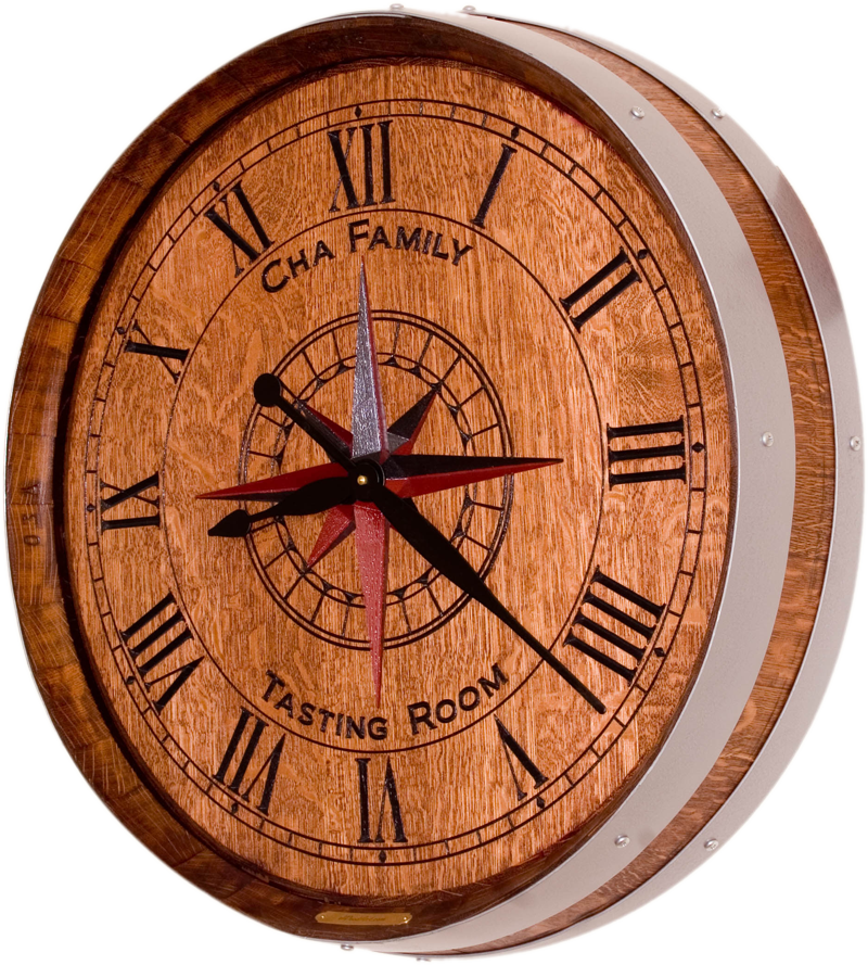 Wine Barrel Labels - Wine Barrel Clock (800x889), Png Download
