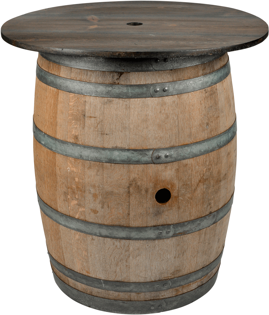 Wine Barrel Umbrella Stand - End Table (980x1128), Png Download
