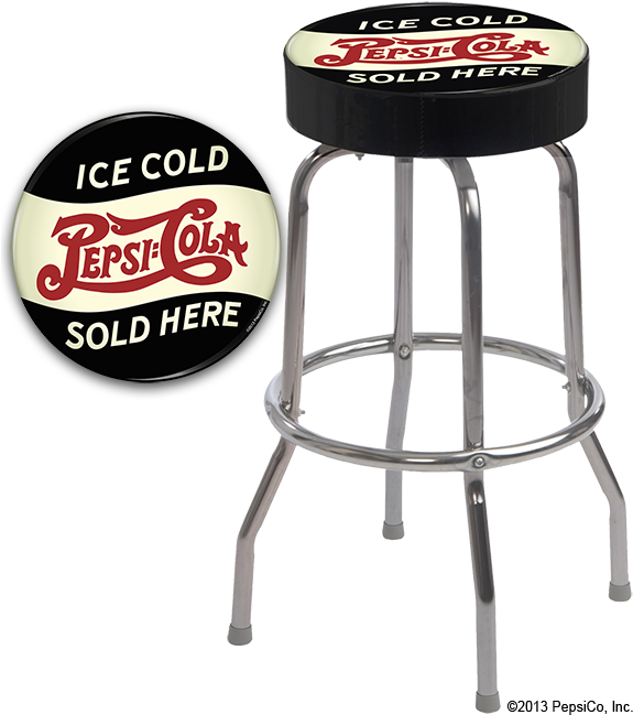 The Goal Of This Project Was To Showcase Some Of Pepsi's - Single Ring Bar Stool With Chrome Frame (600x682), Png Download