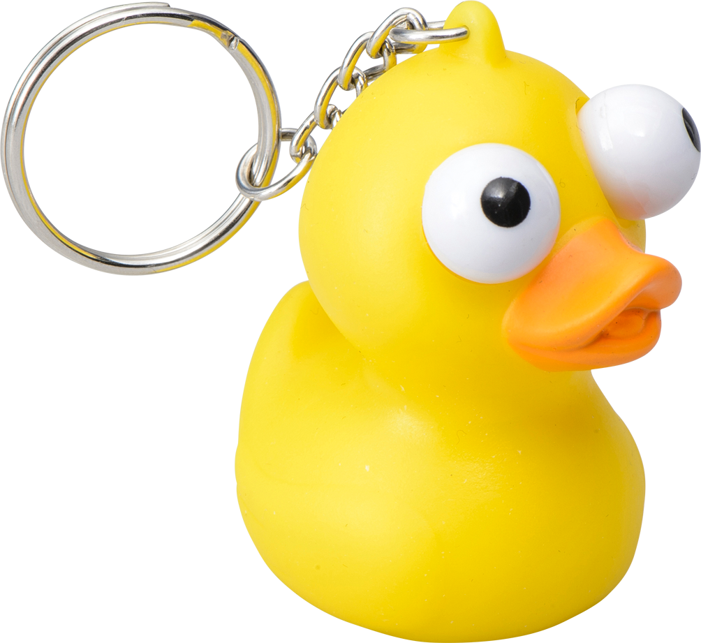 Pop-eye Duck Keychain, , Large - Impulse Gummiandnøglering Med Pop Ud-øjne (1004x921), Png Download