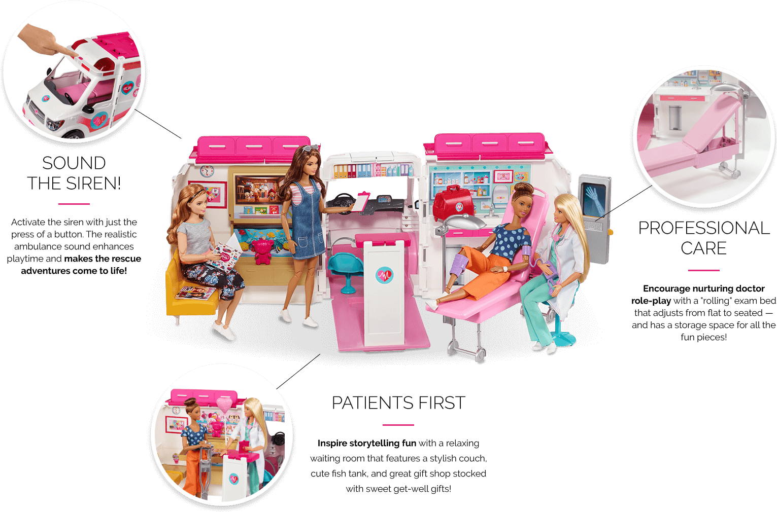 Activate The Siren With Just The Press Of A Button - Barbie Ambulance (1537x1013), Png Download