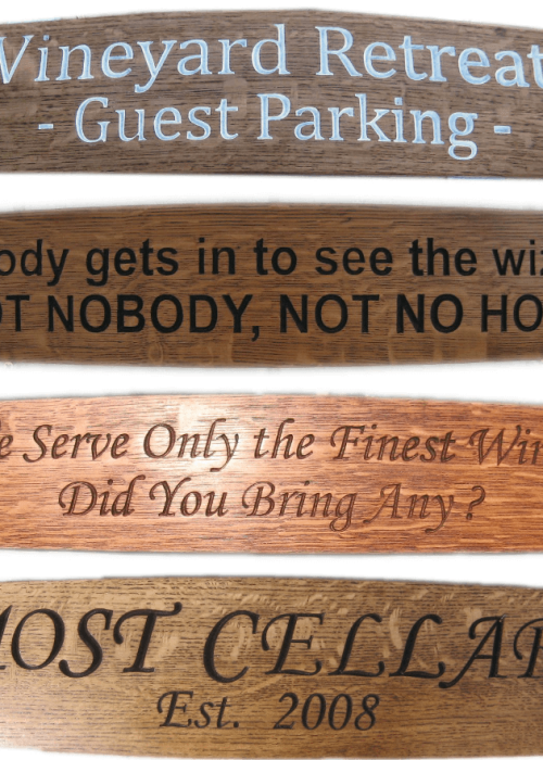 Wine Barrel Stave Signs 2 Line - Definition (500x700), Png Download