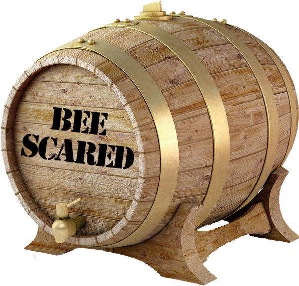 Bee Scared - Barrel (599x600), Png Download