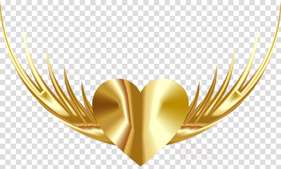 Download Gold Flying Heart Png Clipart Clip Art Heart - Black Lips Transparent Background (900x540), Png Download