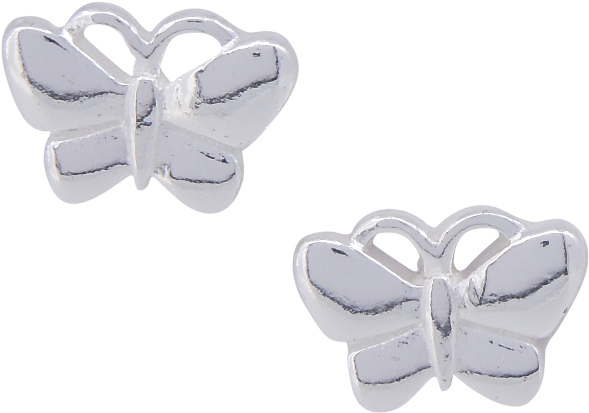 Sterling Silver Butterfly Studs - Small Blue (1128x876), Png Download