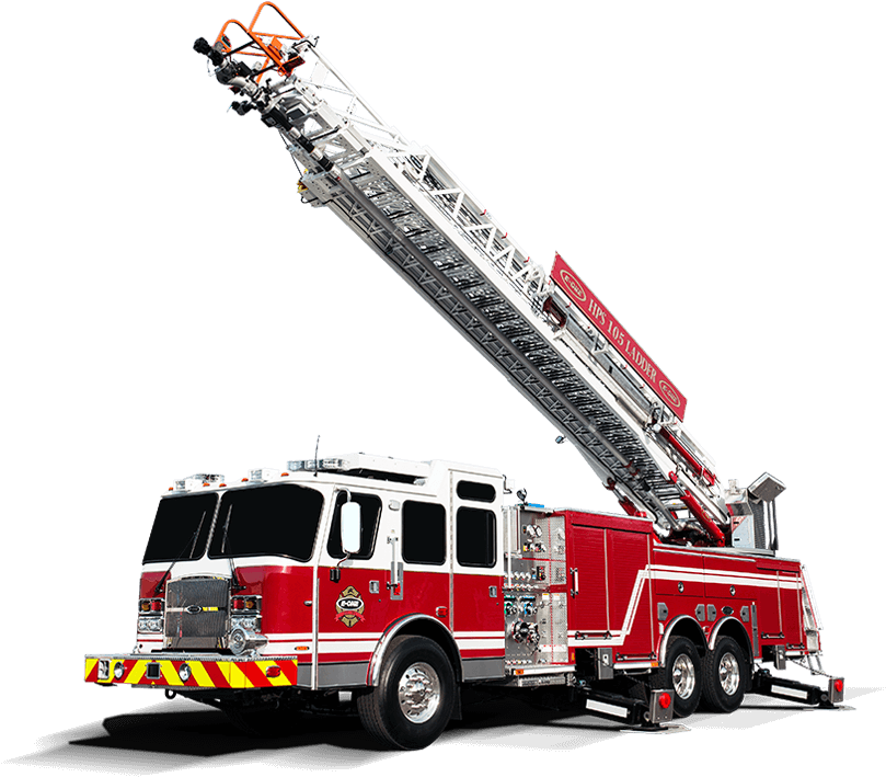 A Steel Ladder With E-one's Dna - Aerial Ladder Fire Trucks (815x838), Png Download