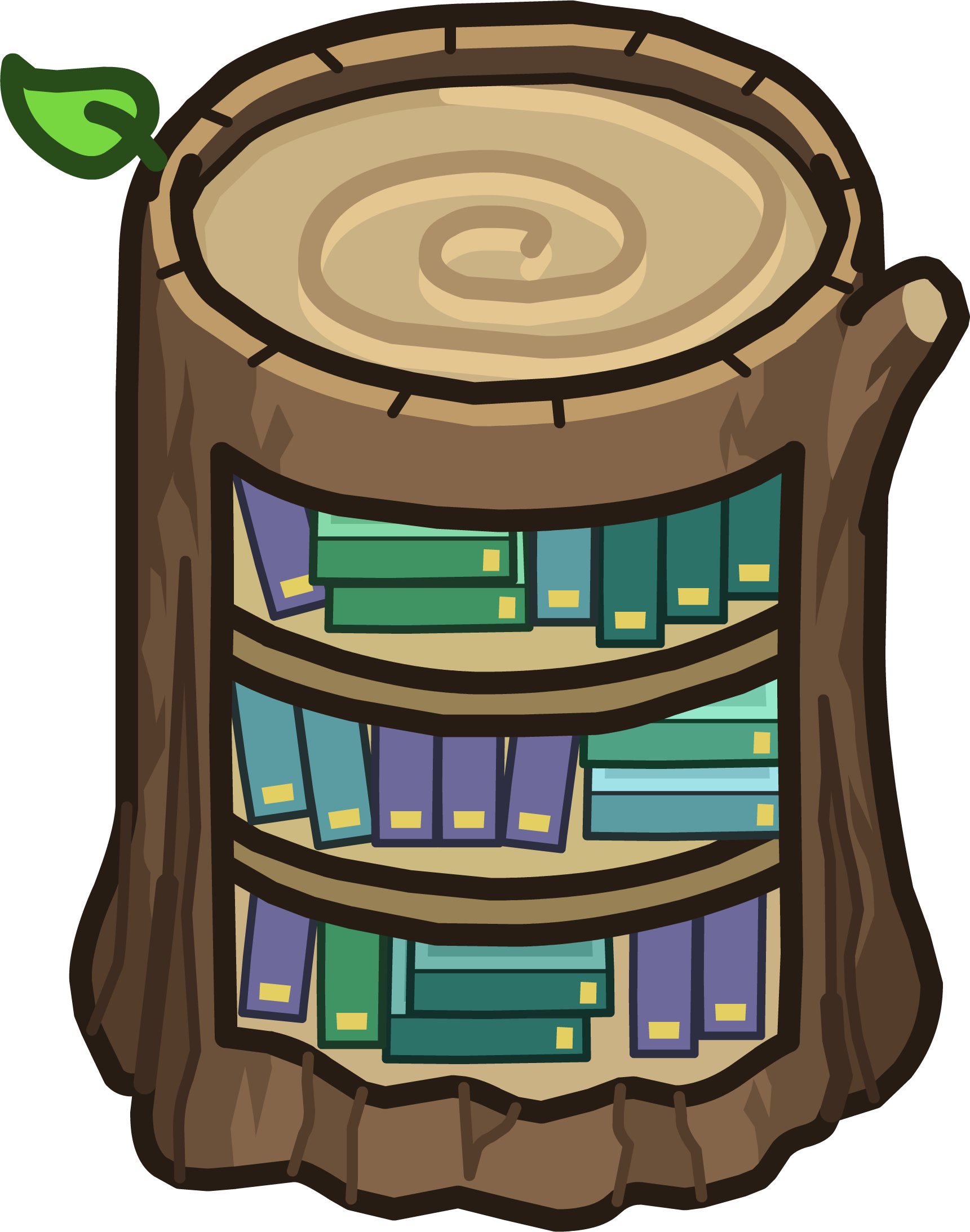 Stump Bookcase Icon - Wiki (1721x2187), Png Download