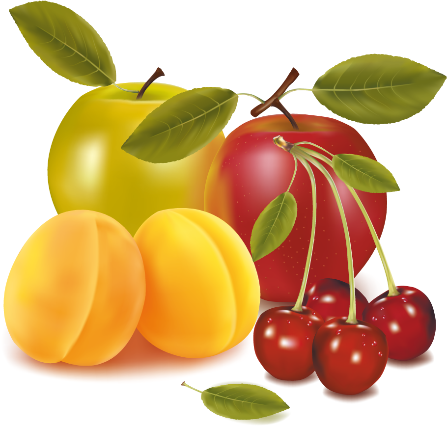 Apples - Cherries Apricots Apples Fruit Mugs (931x921), Png Download