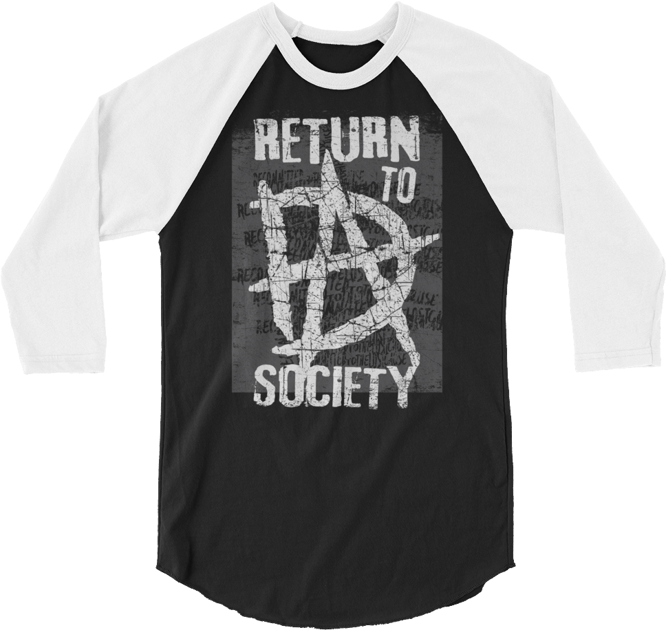 Dean Ambrose "return To Society" 3/4 Sleeve Raglan - Dean Ambrose T Shirt Return To Society (1000x1000), Png Download