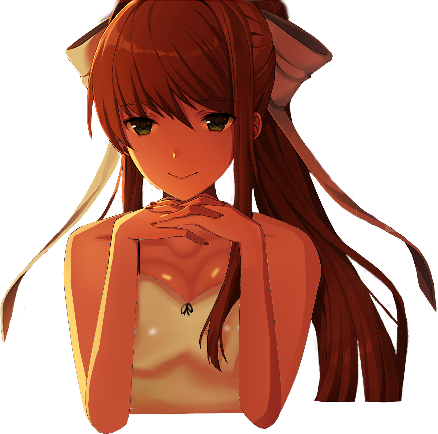 Casual Monika Sprite Transparent Ddlc Png Monika Ddlc - Doki Doki Literature Club Monika Png (1523x1415), Png Download