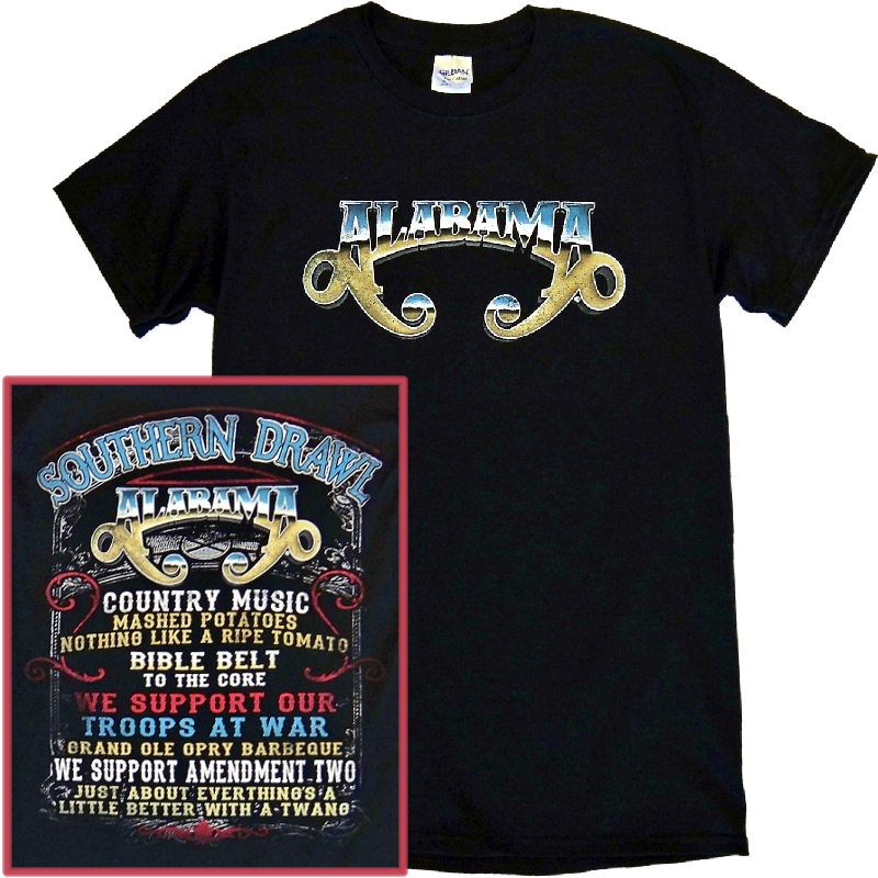 Alabama Black Tee- Southern Drawl Lyrics - Alabama Southern Drawl Lyrics (800x800), Png Download