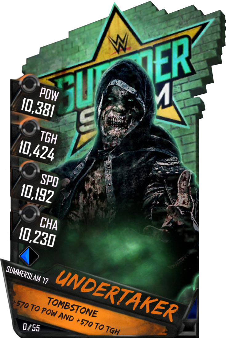Supercard Undertaker R10 Summerslam Supercard Undertaker - Wwe Supercard Aj Styles Titan (733x1158), Png Download