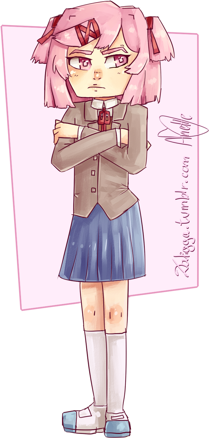 Ddlc Ddlc Fan Art Ddlc Fanart Natsuki Doki Doki Literature - Cartoon (800x1500), Png Download