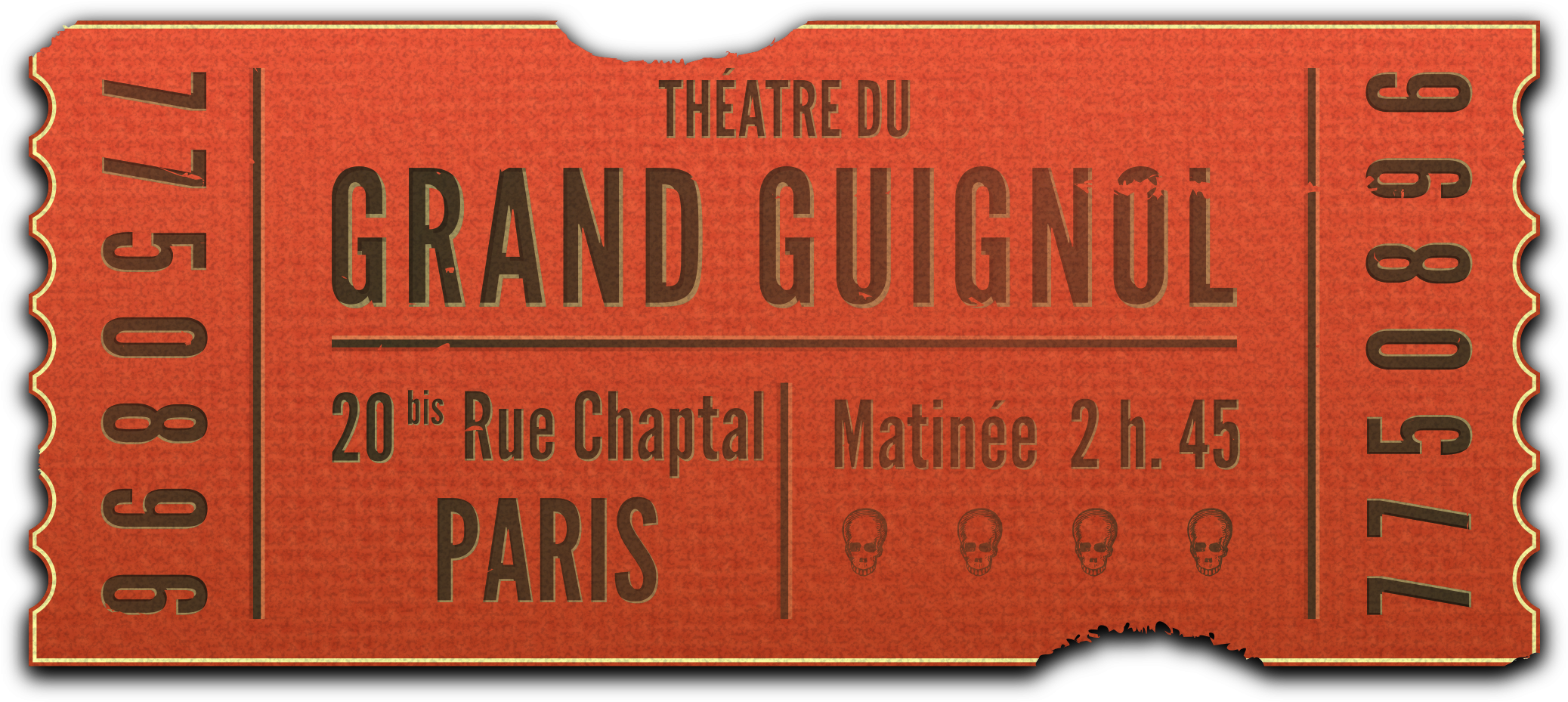 This Free Icons Png Design Of Grand Guignol Ticket (2400x1025), Png Download