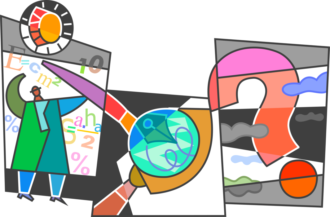 Vector Illustration Of Investigation And Research Magnifying (1065x700), Png Download