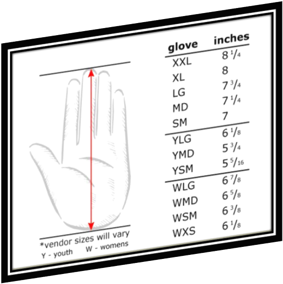 Measuring Batting Glove Sizes - May (563x566), Png Download