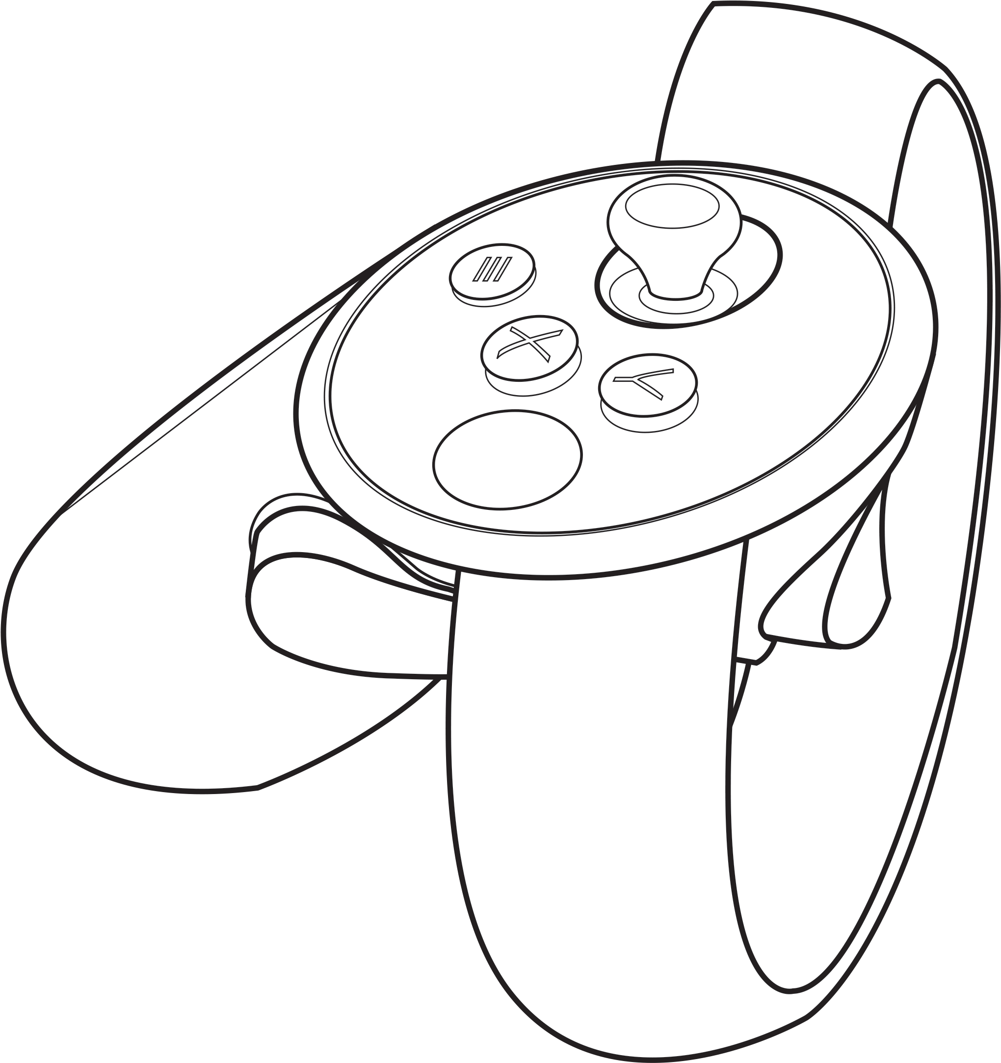 Touchlineartleft - Oculus Touch Controller Line (2212x2336), Png Download