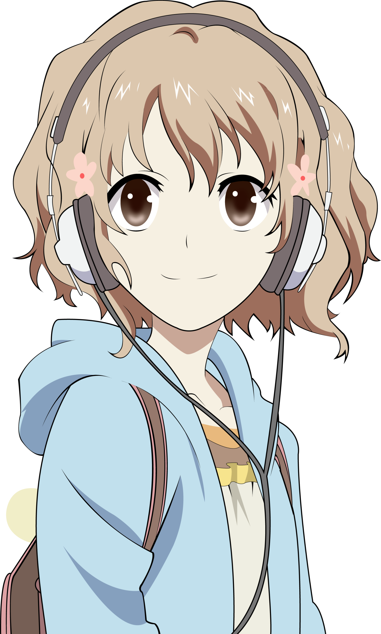 Download Png - Anime Girl With Short Blonde Hair And Brown Eyes (1451x2415), Png Download