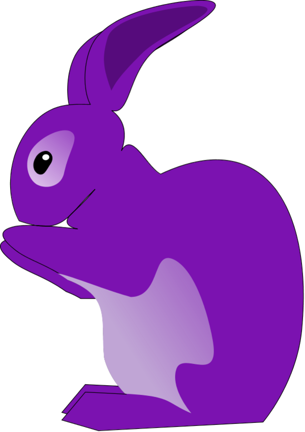 Purple Bunny Clipart - Rabbit Clip Art (600x851), Png Download