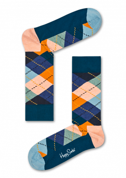 Happy Socks Argyle Diamond Pattern Blue Multi - Happy Socks Ary01 2004 (427x600), Png Download