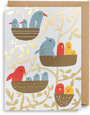 Bird Family Mini Card - Wild Things (560x600), Png Download