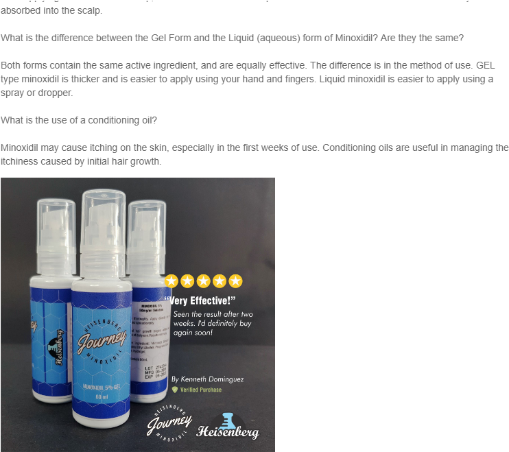 Heisenberg Journey Minoxidil Gel 5% Solution M5g60x3 - Heisenberg Journey Minoxidil Reviews Lazada (750x666), Png Download