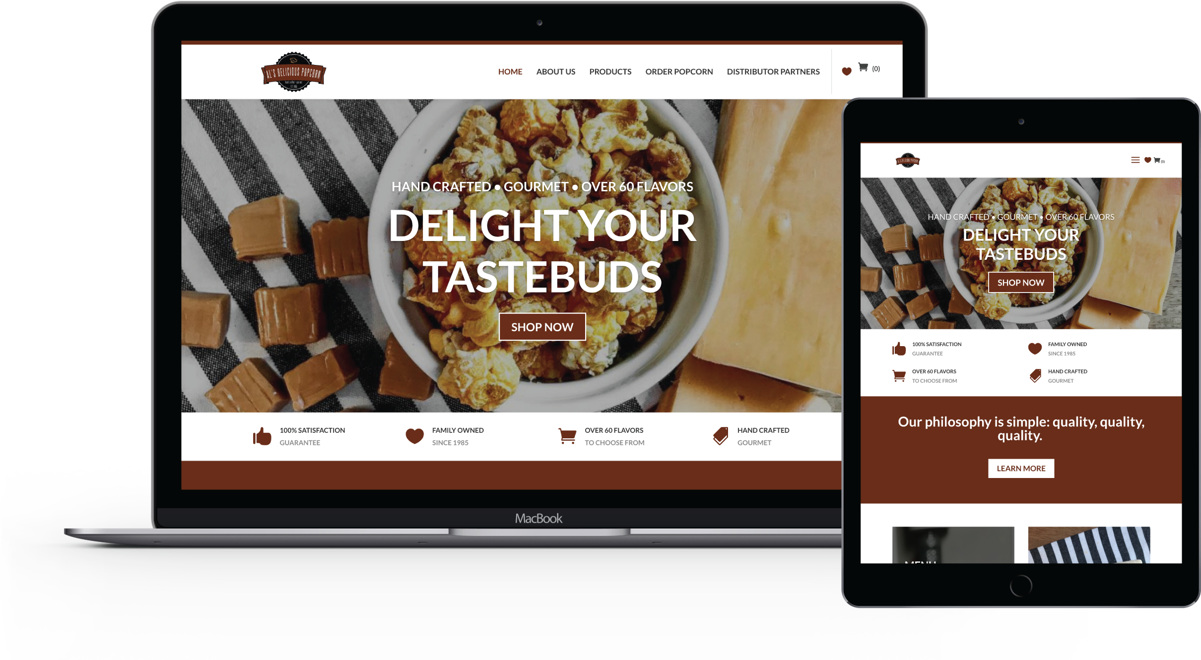 Al's Delicious Popcorn - Website (2717x1330), Png Download