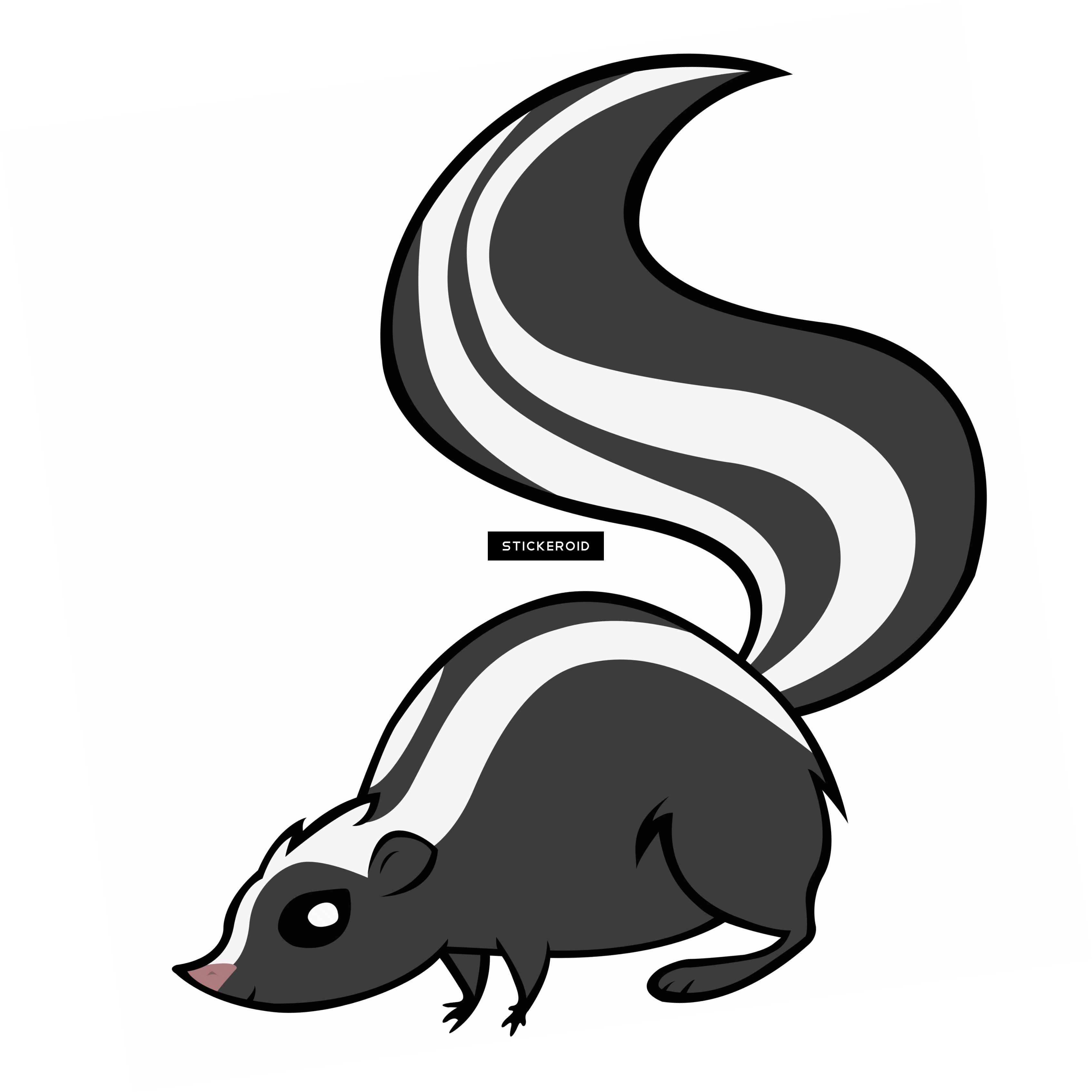 Skunk Animals - Skunk Emoji (3387x3388), Png Download