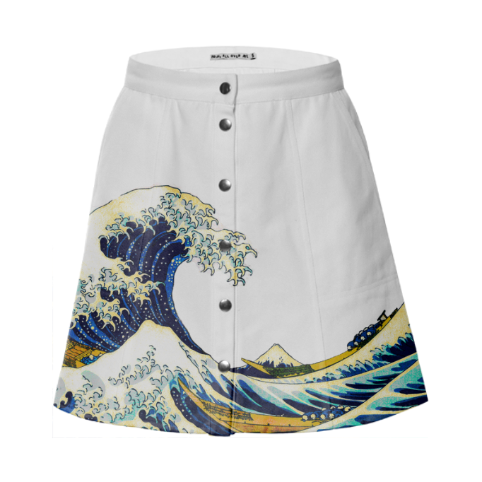 The Great Wave Off Kanagawa Skirt $75 - Wave T Shirt (682x682), Png Download