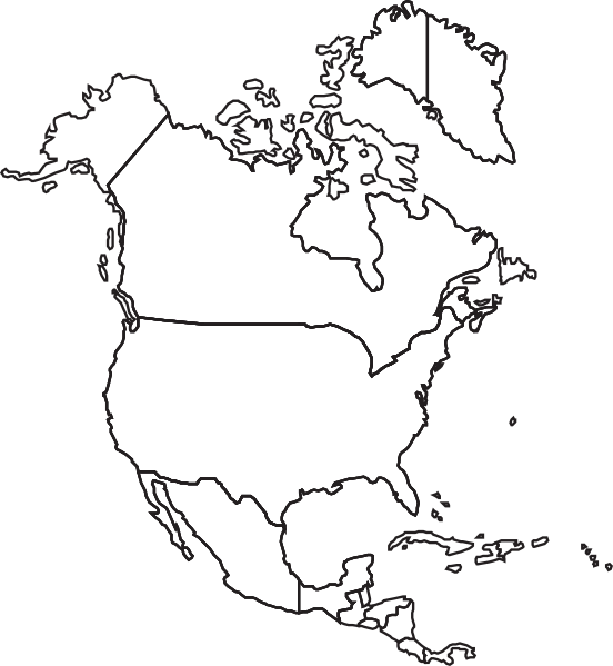 Printable North America Blank Map Free Transparent Png Download Pngkey