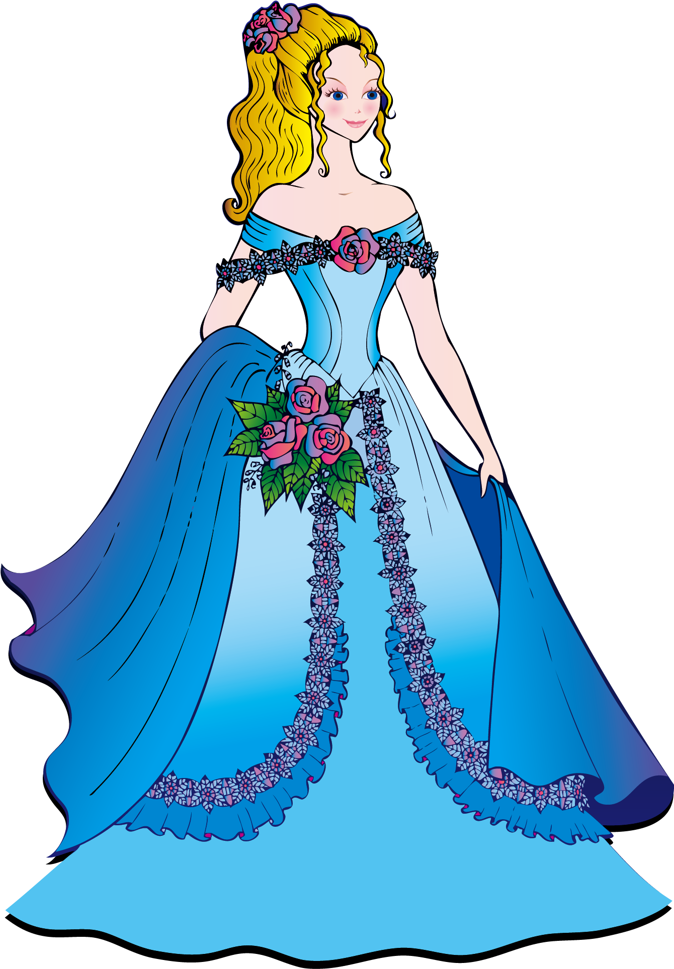 Image Freeuse Cinderella Dress Clipart - Beautiful Princess Clipart Png (2126x2126), Png Download