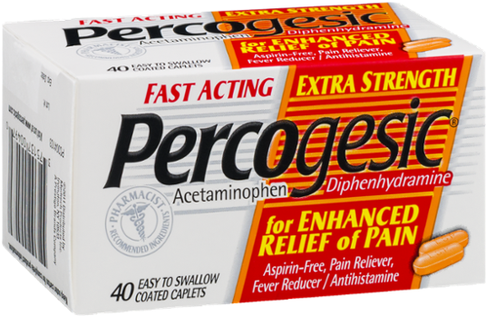 Percogesic Extra Strength Caplets: 60 Count (600x600), Png Download