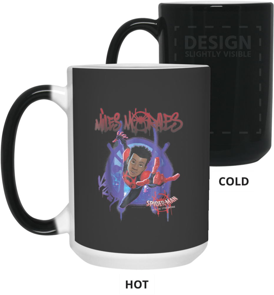 Man Spiderverse Miles Morales Splat Color Changing - Mug (1024x1024), Png Download