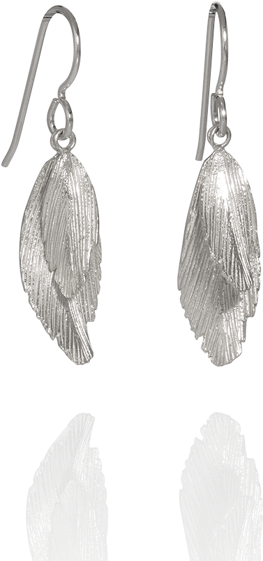 Silver Feather Hook Earrings By Aurum - Aurum By Guðbjörg Jewellery (1000x1000), Png Download