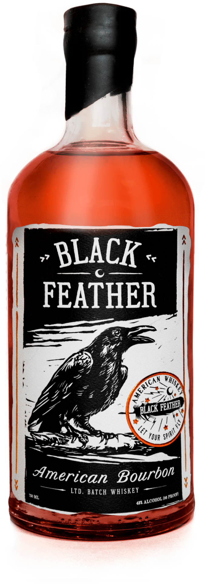 Black Feather Whiskey (676x1920), Png Download