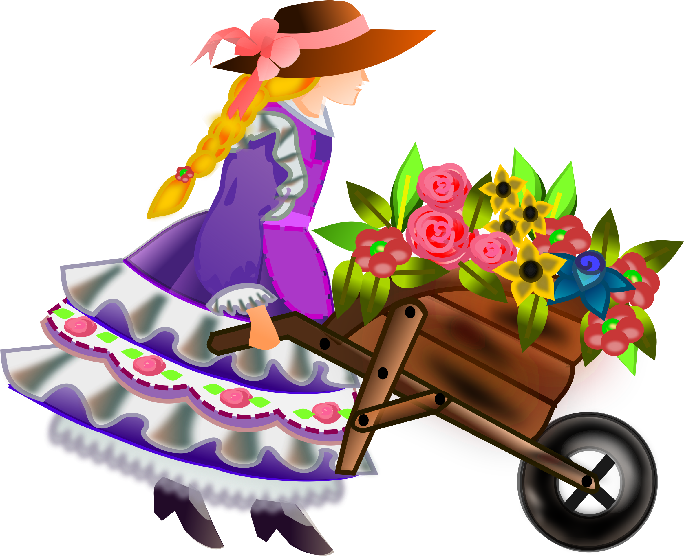 This Free Icons Png Design Of Wheelbarrow With Flowers (2362x1922), Png Download
