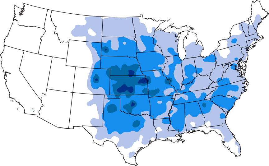 Hailstones Across The U - United States Of America (906x617), Png Download