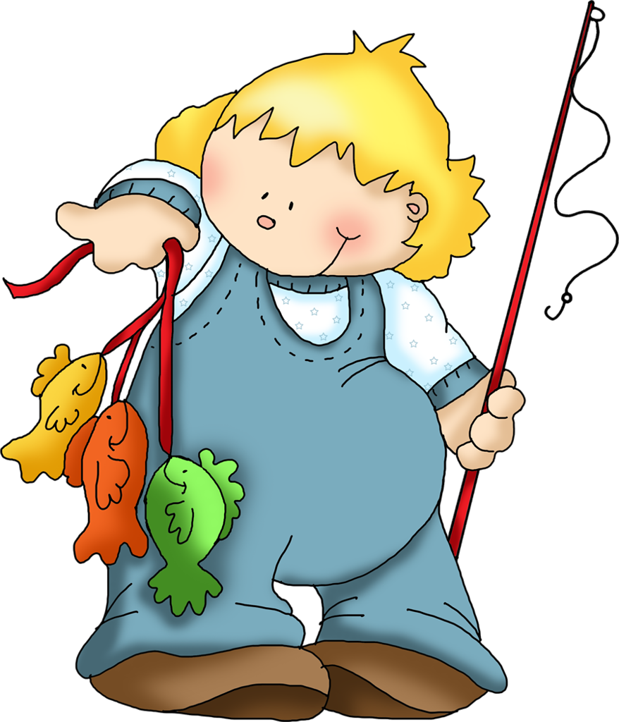 Fishing Clip Clipart Kid - Clipart Of Catching Fish (878x1024), Png Download