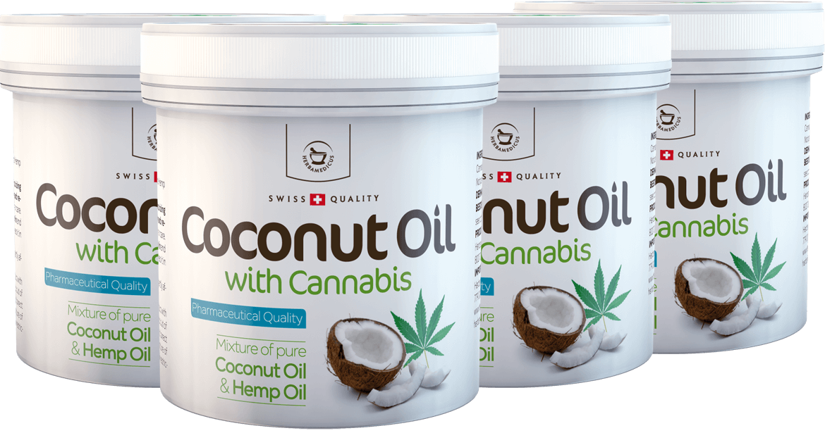 4 X Coconut Oil With Cannabis For Skin Use - Millilitre (1170x615), Png Download