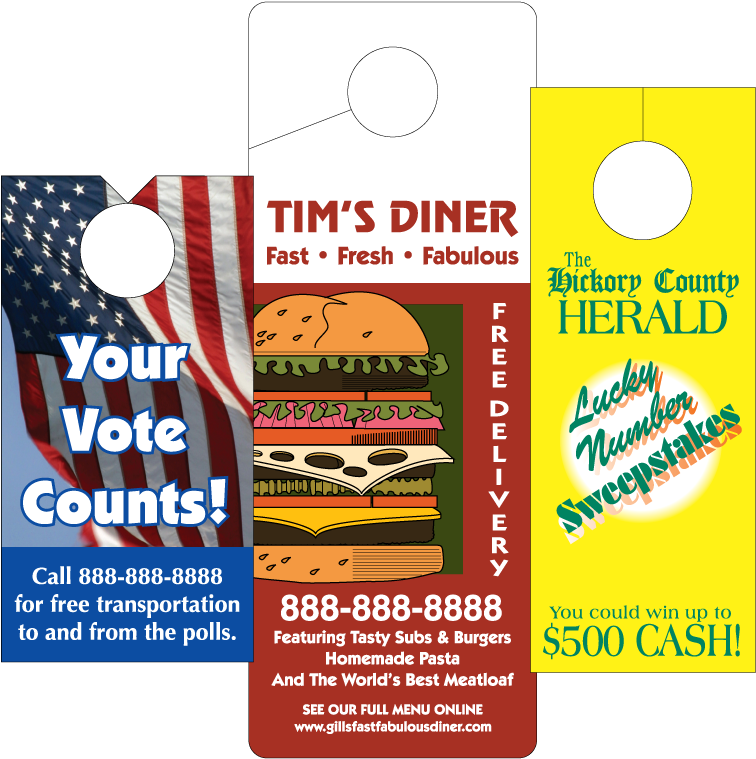 24450 White Tag Stock - Stouse Inc 832 Imprinted Door Knob Hanger (766x766), Png Download