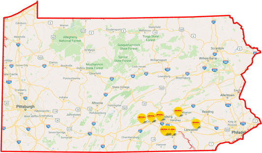 Dhl Supply Chain Is In Central Pennsylvania - Pennsylvania - Usa, State Long Sleeve Tees (725x425), Png Download