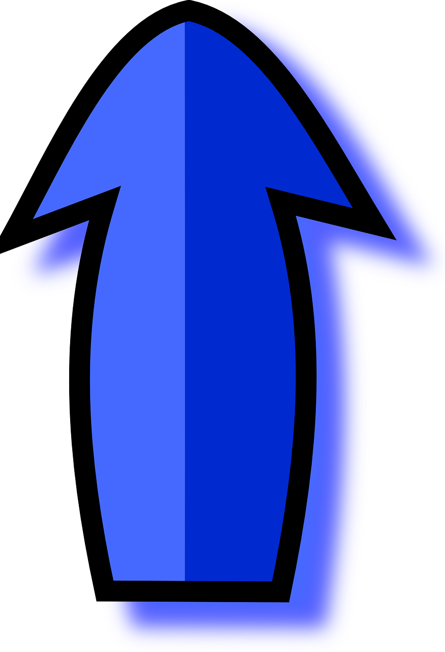 Arrow Directions Upwards - Blue Arrow Pointing Up (875x1280), Png Download