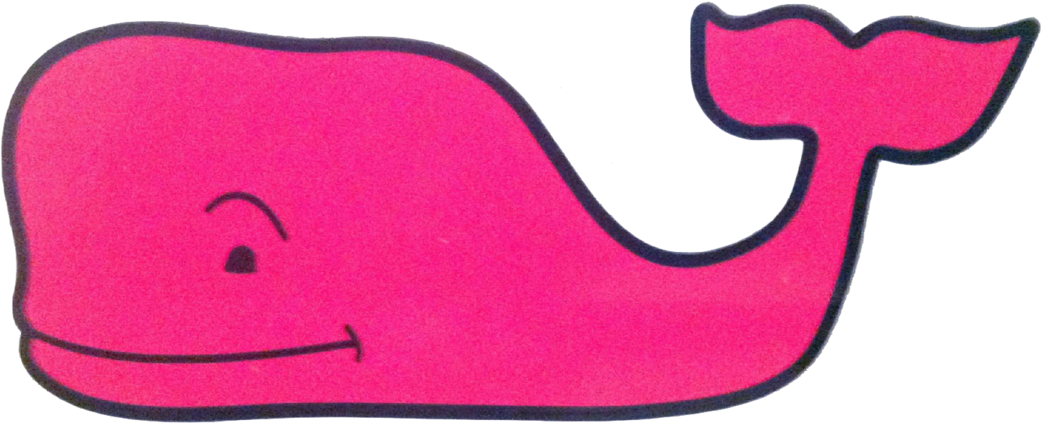 Vineyard Vines Neon Pink Whale Preppy Southern, Southern - Big Vineyard Vines Whale (1514x638), Png Download