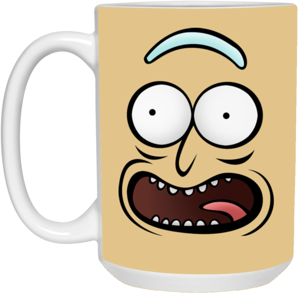 Rickz Pickles Funny Face Emoji Rick Mug Cup Gift - Pickle Rick Face Png (1024x1024), Png Download